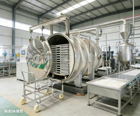 ফার্মাসিউটিক্যালস এবং বাল্ক ফুডের জন্য নির্মিত। বাণিজ্যিক Lyophilizer 150kg প্রতি ব্যাচ, স্টেইনলেস স্টীল চেম্বার এবং সঠিক তাপমাত্রা নিয়ন্ত্রণ