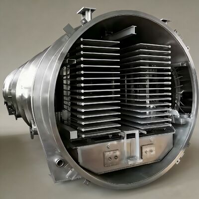 চেম্বারের আকার 12700 2600 3300 মিমি বিটজার বা লেইবোল্ড রেফ্রিজারেশন ইউনিট এবং ভ্যাকুয়াম স্তর 13Pa এর চেয়ে কম ফ্রিজ শুকানোর জন্য শিল্প ফ্রিজ ড্রায়ার